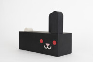 HASENFAMILIE (vier schwarze Hasen mit roten Augen)